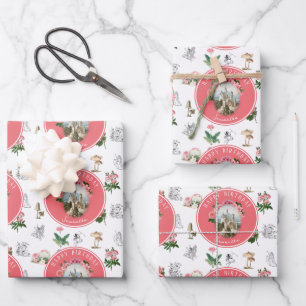 Fairies Rosa Blumenstrauß Pilz-Pilz Fairy Burg Geb Geschenkpapier Set