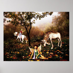 Fairies und Unicorn Poster