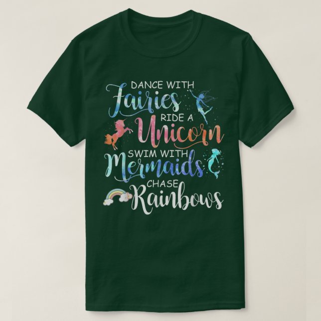 Fairies, Unicorns, Mermaids and Rainbows Funny  T-Shirt (Design vorne)