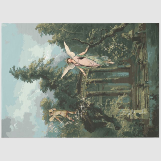 Fairies verzauberter Wald Woods Twinkle Decoupage Seidenpapier (Vorderseite)