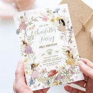 Fairies Wildblume Wiese Blume 1. Geburtstag Einladung