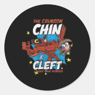 Fairly Oddellies Crimson Chin Cleft Runder Aufkleber
