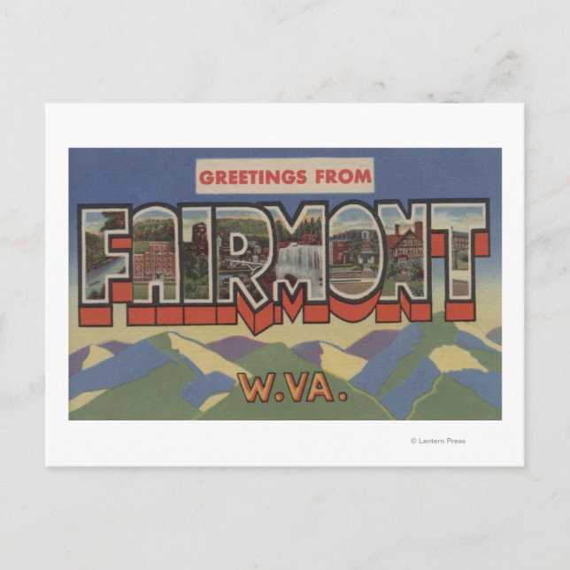 Fairmont, West Virginia - Große Briefszenen Postkarte (Vorderseite)