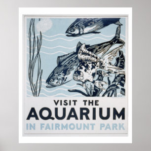 Fairmount Park Aquarium Vintag WPA Poster