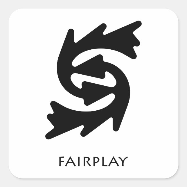Fairplay (Bi Nka Bi) Adinkra Symbol Sticker (Vorderseite)