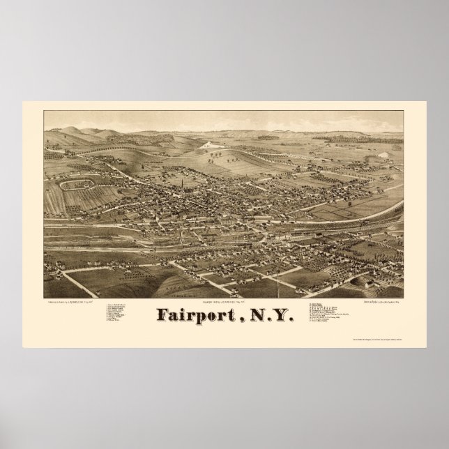 Fairport, NY Panoramic Map - 1885 Poster (Vorne)
