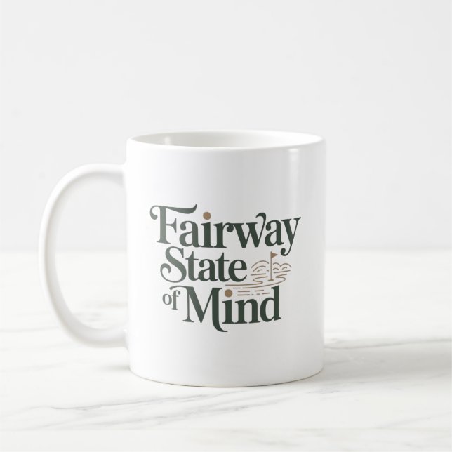 Fairway State Of Mind Minimaler Retro-Golf-Lebenss Kaffeetasse (Links)