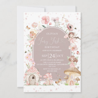 Fairy 1st Birthday Enchanted forest Invitation Einladung