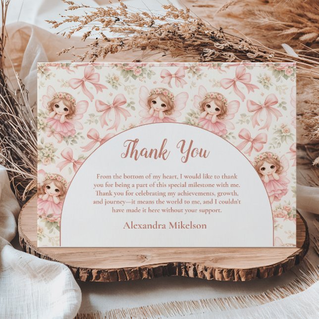 Fairy 1st Birthday Whimsical Garden Dankeskarte (Von Creator hochgeladen)