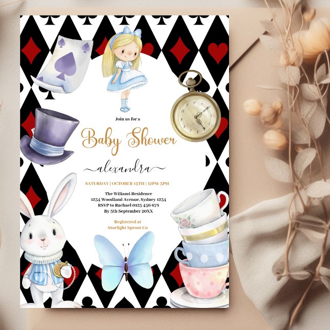 Fairy Alice im Wunderland Baby Dusche Einladung (Von Creator hochgeladen)