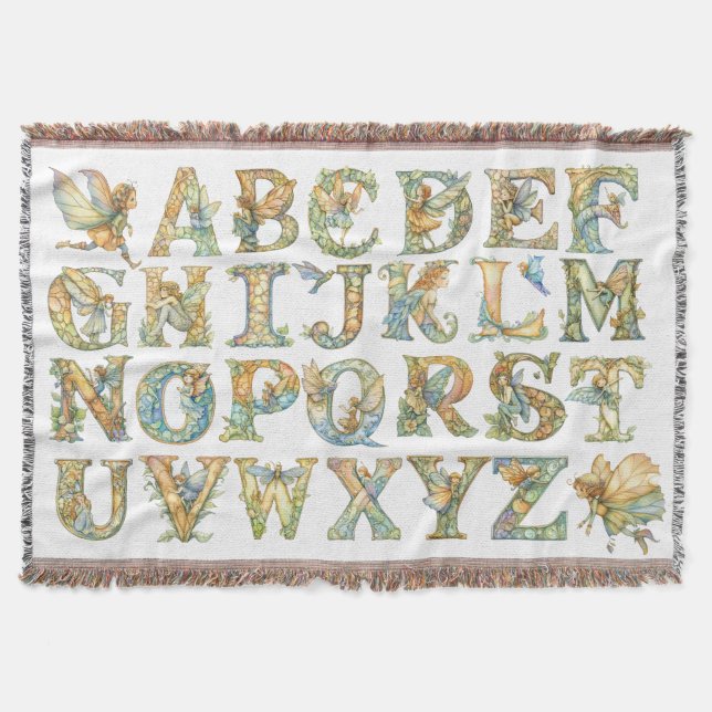 Fairy Alphabet in Whimsical Watercolor Decke (Vorderseite)