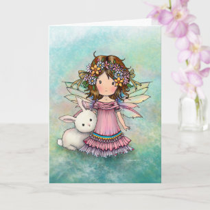 Fairy and Bunny Spring Card von Molly Harrison Karte