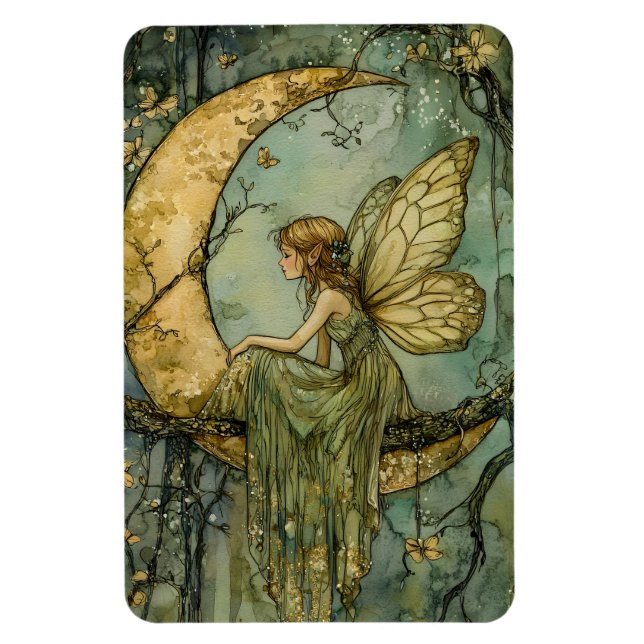 Fairy And Crescent Moon Magnet (Vertikal)