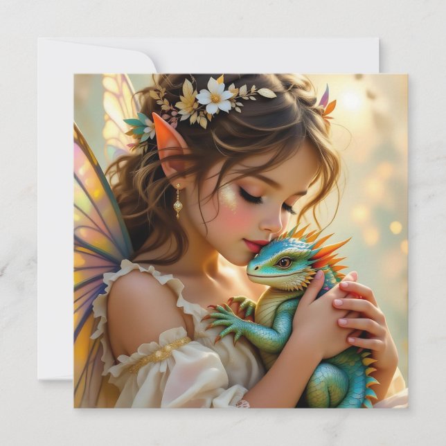 Fairy and Dragon Mystical Girl's   Karte (Vorderseite)