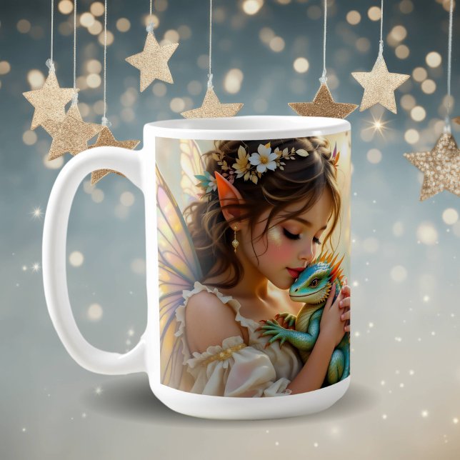 Fairy and Dragon Mystical Personalized Kaffeetasse (Von Creator hochgeladen)