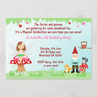 Fairy and Gnome Woodland Party | EINLADUNG