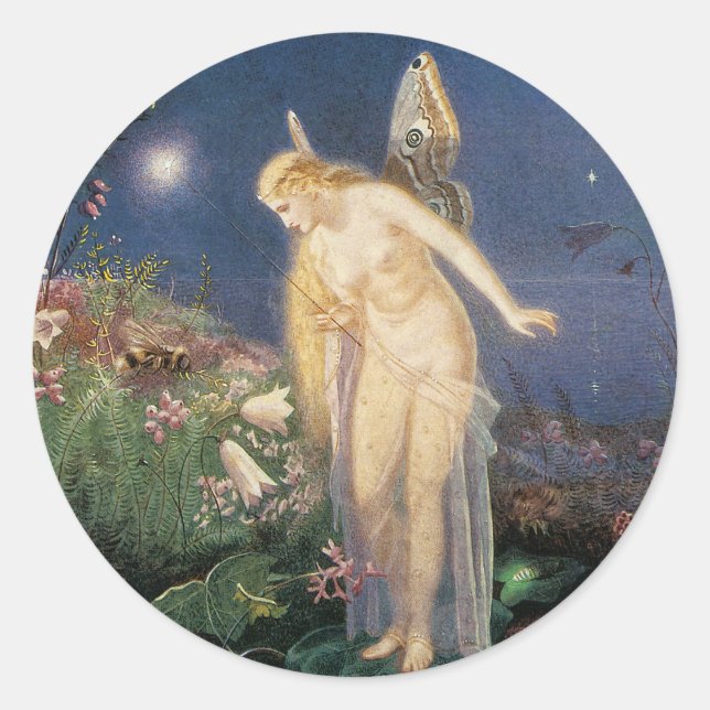 Fairy and Honey Bee Runder Aufkleber (Vorderseite)