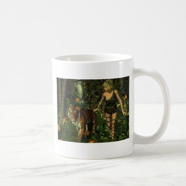 Fairy and Tiger im Dschungel Kaffeetasse (Rechts)