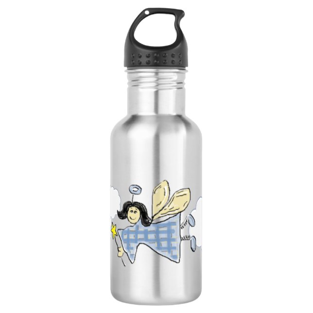 Fairy Angel (blau) Edelstahlflasche (Vorderseite)