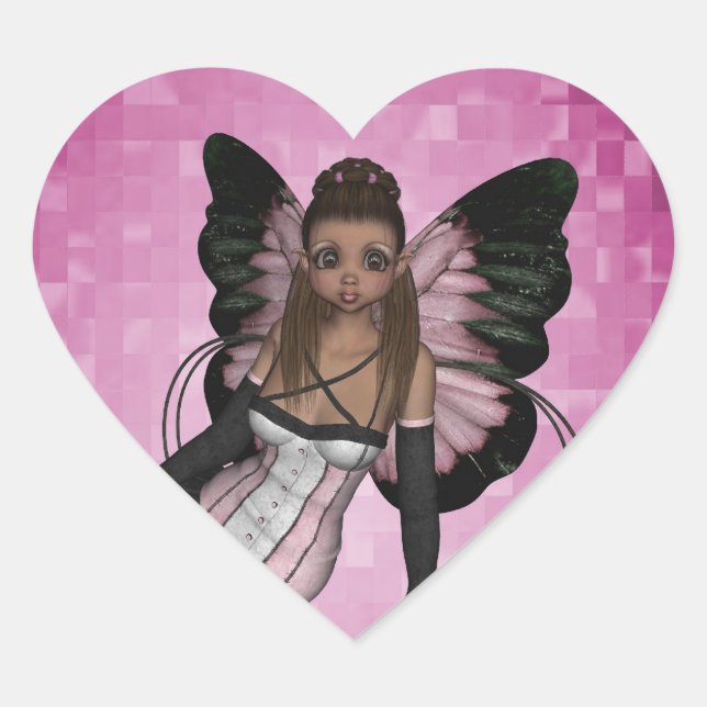 Fairy Angel Pamela Heart Sticker (Vorderseite)