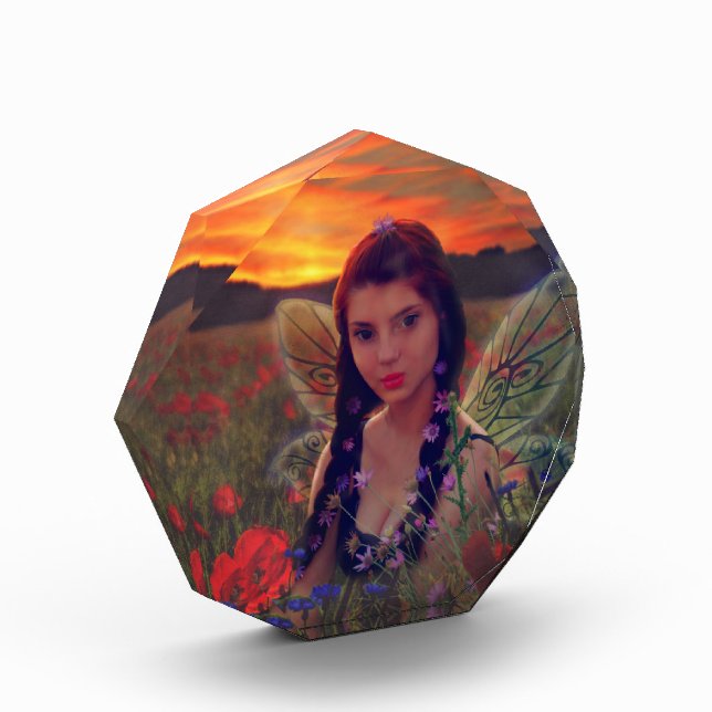 Fairy at Sunset in a field of poppies Fantasy Art Fotoblock (Links)