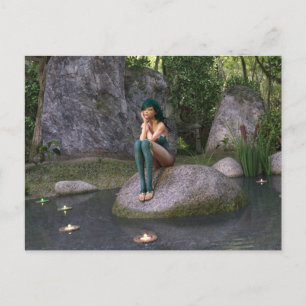 Fairy auf der Postkarte des verzauberten Teiches