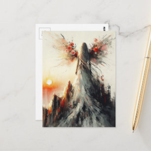 Fairy auf einem Berg bei Sonnenuntergang Postkarte