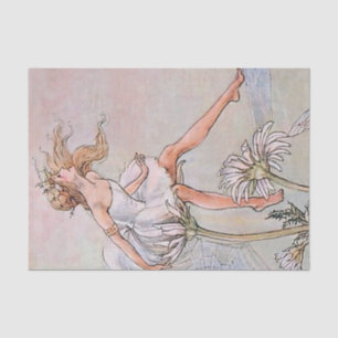 Fairy auf einer Blume von Florence Anderson Seidenpapier