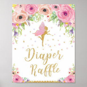 Fairy Baby Duwer Diaper Raffle Sign Baby Girl Poster