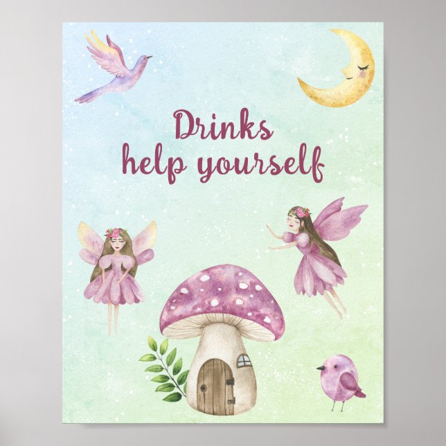 Fairy baby shower Drinks Poster (Vorne)