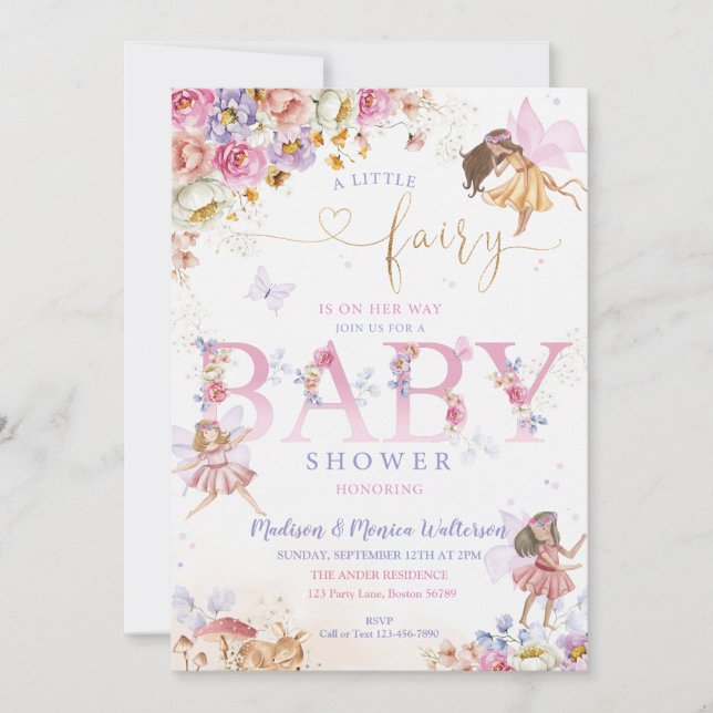 Fairy Baby Shower Einladung (Vorderseite)