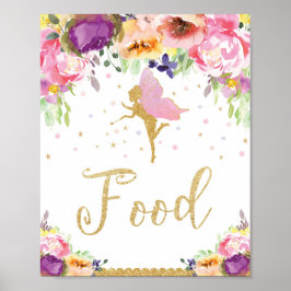 Fairy Baby Shower Food Decoration Sign Baby Girl Poster