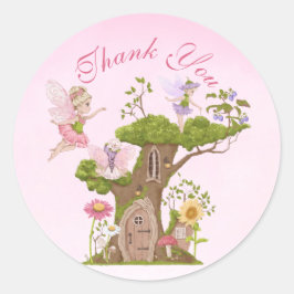 Fairy Baby Shower Illustrations Danke Umschlag Runder Aufkleber