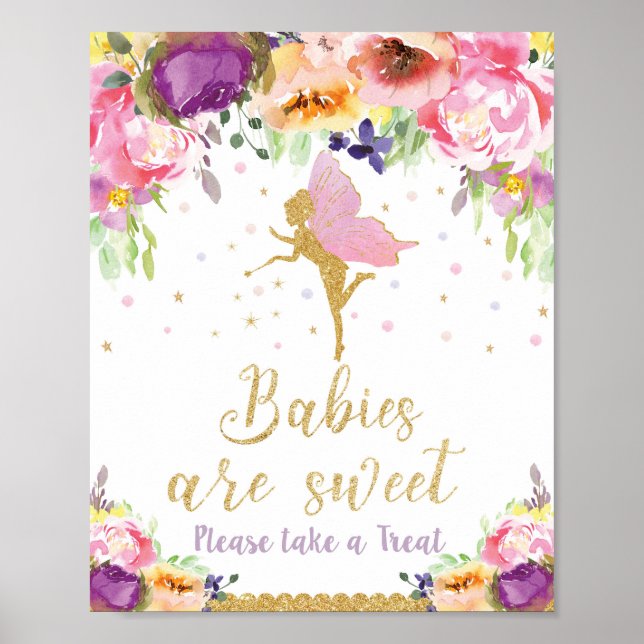 Fairy Baby Shower Leckereien favorisieren Baby Gir Poster (Vorne)