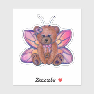 Fairy Bär niedliche Kunst von Renee Lavoie Aufkleber