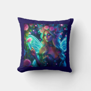 Fairy Beautiful and Neon With Flowers Kissen