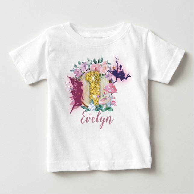 Fairy Birthday 1. Geburtstag Shirt (Vorderseite)