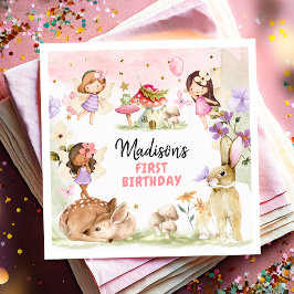 Fairy Birthday 1. Verzauberter Wald Girl Floral Serviette