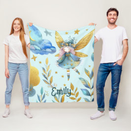 Fairy Birthday Aquamarin Gold Pink Princess Mairyt Fleecedecke