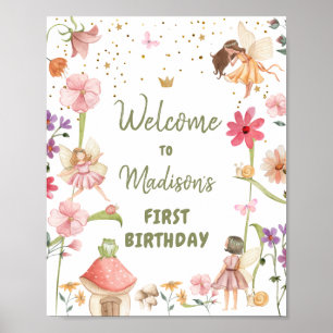 Fairy Birthday Begrüßung verzaubertes Waldmädchen  Poster