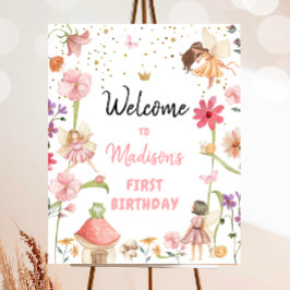 Fairy Birthday Begrüßung verzaubertes Waldmädchen Poster