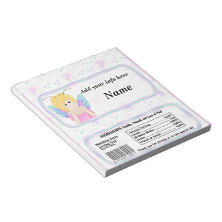 Fairy Birthday Candy Bar Wrapper Gastgeschenke Notizblock
