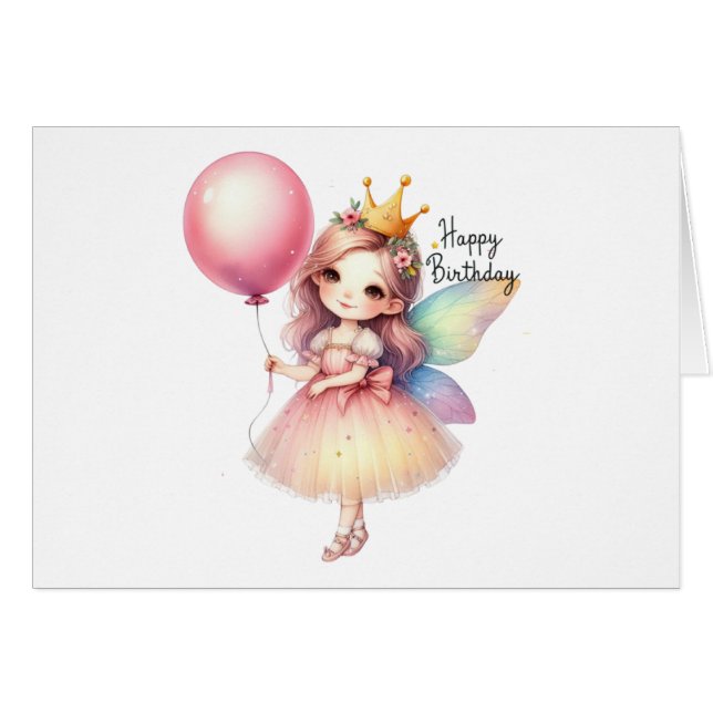 Fairy Birthday Card (Vorderseite (Horizontal))