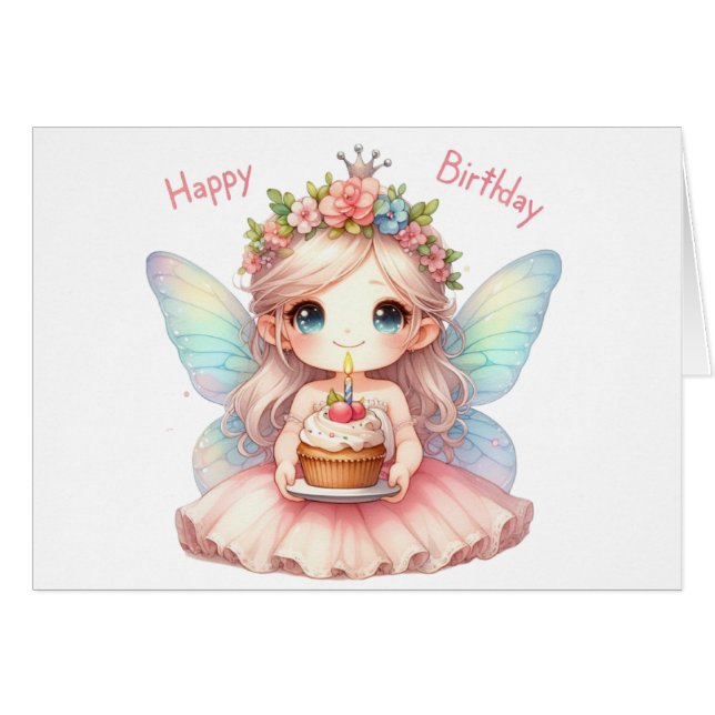 Fairy Birthday Card (Vorderseite (Horizontal))