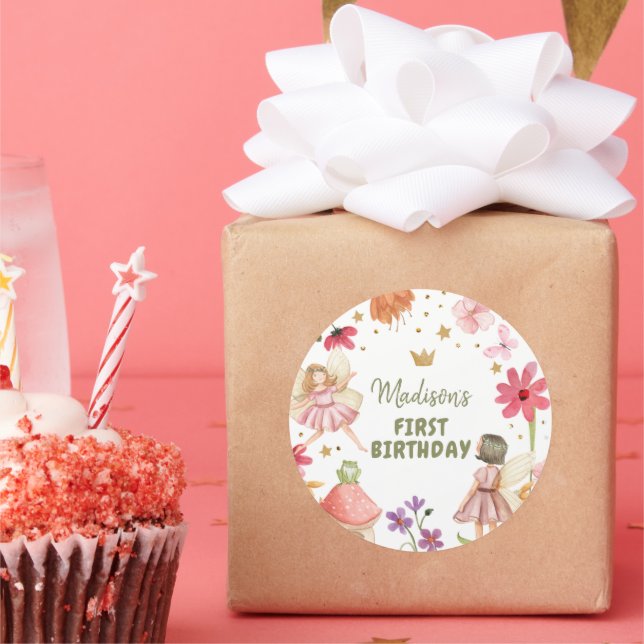 Fairy Birthday Enchanted Forest Fairy Liebhaber Runder Aufkleber (Party)