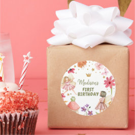Fairy Birthday Enchanted Forest Fairy Liebhaber Runder Aufkleber