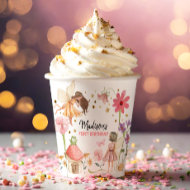 Fairy Birthday Enchanted Forest Girl 1. Geburtstag Pappbecher