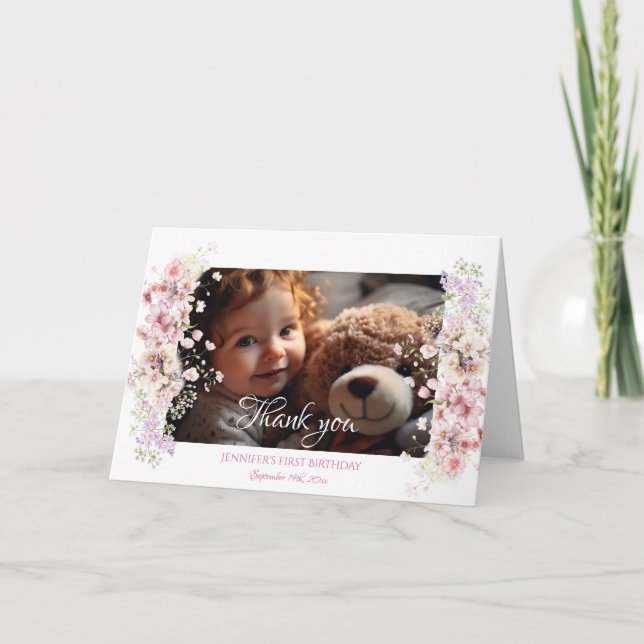 Fairy Birthday Faltt Dankeschön Karte (Vorderseite)