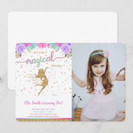 Fairy Birthday Foto Einladung