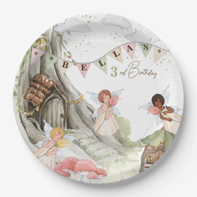 Fairy Birthday Pappteller (Vorderseite)